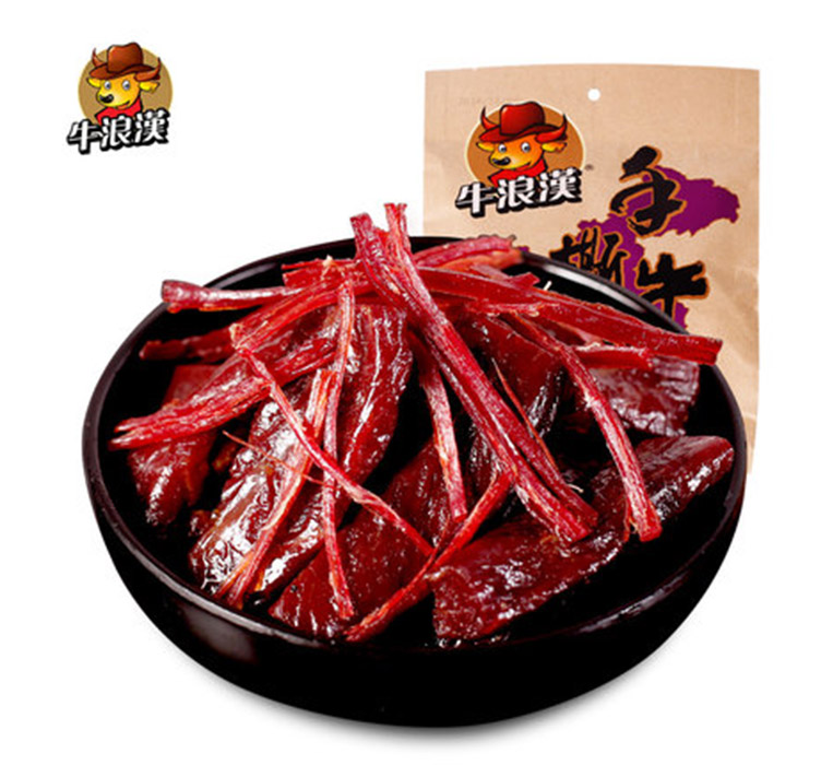 重慶特產(chǎn) 牛浪漢手撕風(fēng)干牛肉干 五香_香辣 102g 四川零食小吃